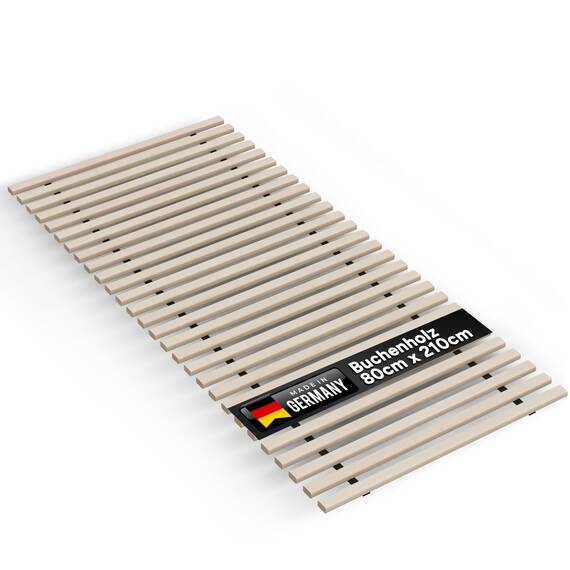TUGA - Holztech Rollrost Buche Lattenrost 160 x 210 cm (2X 80 x 210 cm) 31 Leisten, 22mm bis 650kg unbehandeltes Buchenholz unserer Wälder
