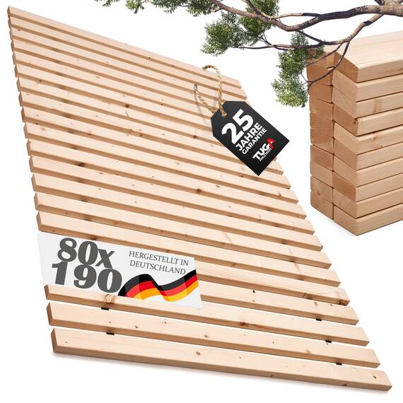 TUGA - Holztech Rollrost Lattenrost 80 x 190 cm 29mm 500kg stabilster Bettrost Rolllattenrost