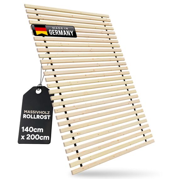 TUGA - Holztech Rollrost 28 LEISTEN 300Kg 140 x 200 cm Lattenrost Rolllattenrost Bettrost Qualität aus Deutschland