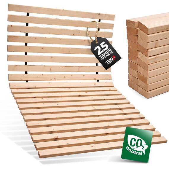 TUGA - Holztech Rollrost Lattenrost 80 x 200 cm 29mm 500kg stabilster Bettrost Rolllattenrost