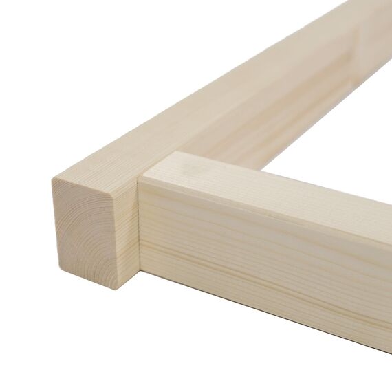 TUGA - Holztech Auflagerrahmen für Rollroste 90 x 140 cm für alle Betten ohne Auflagerrahmen Palettenbett Naturholz Rahmenholz