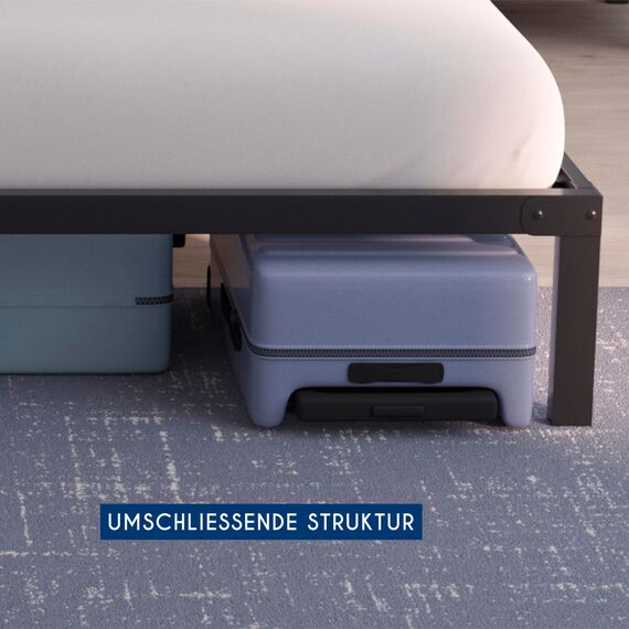 Dreamzie Bett 150x200 mit Lattenrost Metall 41cm Bed Robust, Leichte Montage, Umfangreicher Stauraum