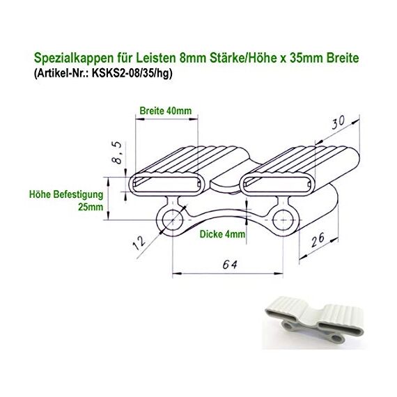 JUSNOVA 10er Paket Spezialkappen Duo | zur Montage mit Bolzen 12mm | 10er Paket Kappen (OHNE Bolzen) 1062