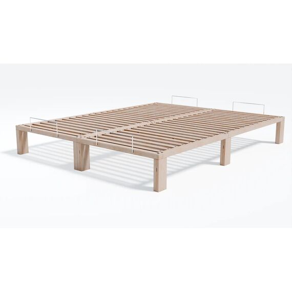 Gigapur Überlänge 220 cm, Kiefer massiv Holzbett G56, naturbelassen, Liegefläche 180x220 cm, inkl. Lattenrost und Matratzenbügeln, Best. aus 2X 90 x 200 cm und 2 x Verlängerung auf 220cm