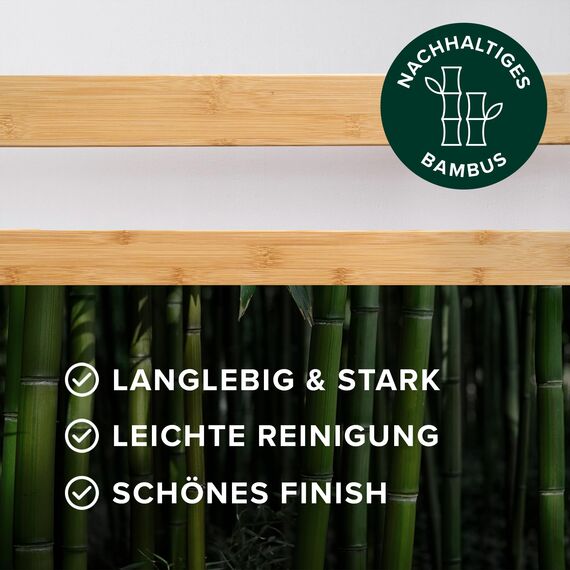 Zinus Ellie Bettgestell 90 x 200 cm mit Kopfteil - Bett 90x200 mit Lattenrost aus Holz - 35 cm Hohe Bambus-Plattform mit Freiraum Darunter - Kompakte Verpackung & Einfache Montage - Braun