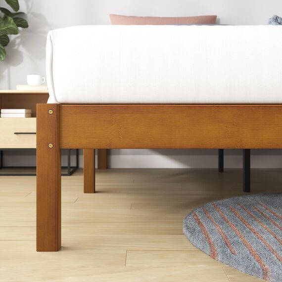 Zinus Ellie Bett mit Stauraum unter dem Bett - Bambus und Holz Plattform Bettgestell