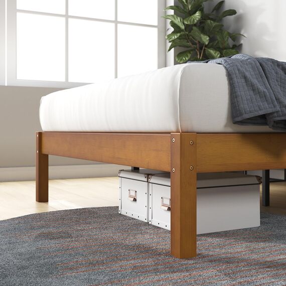 Zinus Ellie Bett mit Stauraum unter dem Bett - Bambus und Holz Plattform Bettgestell