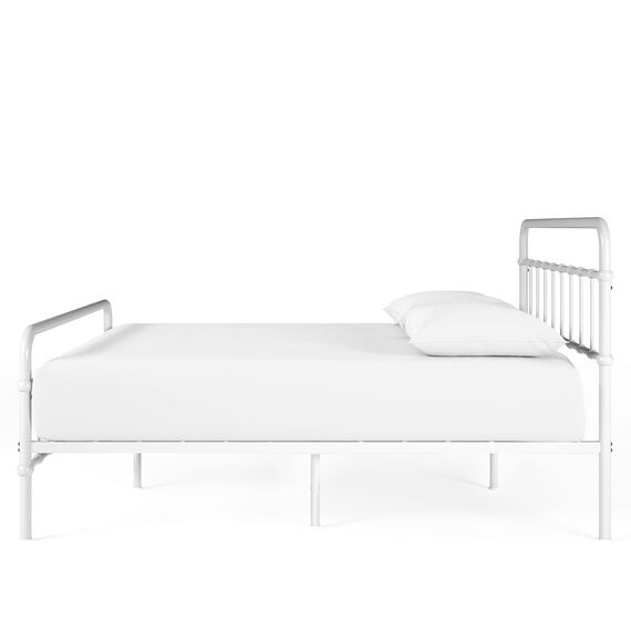 Zinus Florence Bett 140x200 cm - Höhe 30 cm mit Unterbettstauraum - Metall-Plattformbettrahmen mit Kopfteil und Fußteil - Weiß