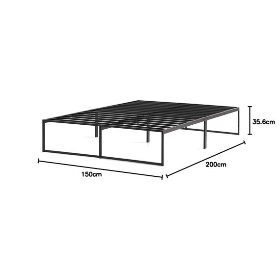 Linenspa Moderner Bettrahmen – Metallbett mit Lattenrost aus Stahl – 30 cm Stauraum unter Bestgestell – Schnelle Montage – Bett 150x200 cm