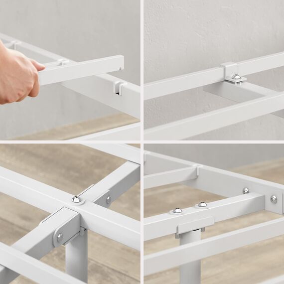 Zinus Florence Bett 140x200 cm - Höhe 30 cm mit Unterbettstauraum - Metall-Plattformbettrahmen mit Kopfteil und Fußteil - Weiß