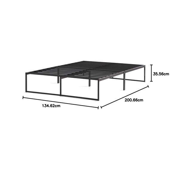 Linenspa Bettrahmen Platform Bed Frame, Polyester, Schwarz, Twin