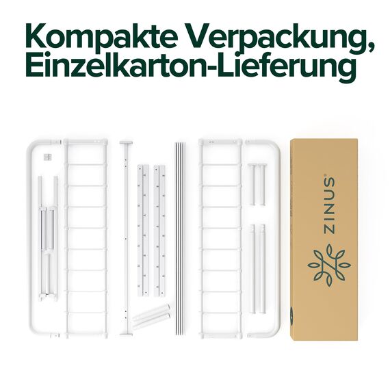 Zinus Florence Bett 180x200 cm - Höhe 30 cm mit Unterbettstauraum - Metall-Plattformbettrahmen mit Kopf- und Fußteil - Weiß