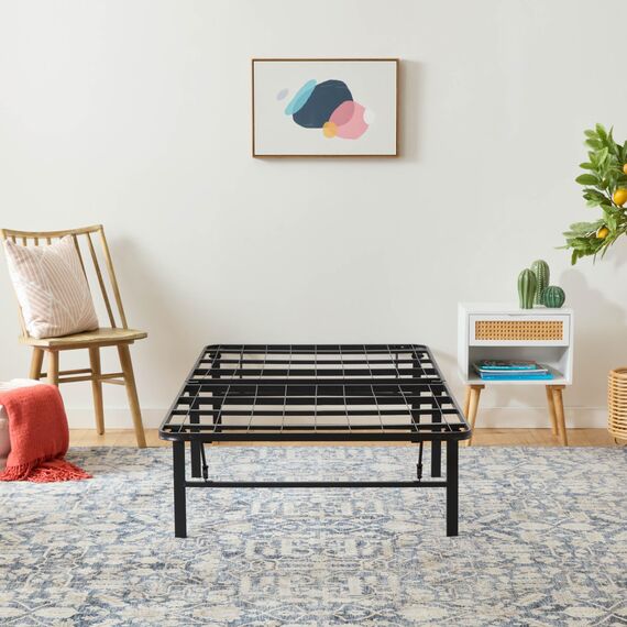 Linenspa Bettrahmen Platform Bed Frame, Polyester, schwarz, Twin