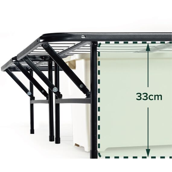 SmartBase Lattenrost bereits montiert 35 cm ZINUS | Plattform-Bettrahmen aus Metall | einfach zu montieren | Aufbewahrung unter dem Bett | 140 x 190 cm | Schwarz