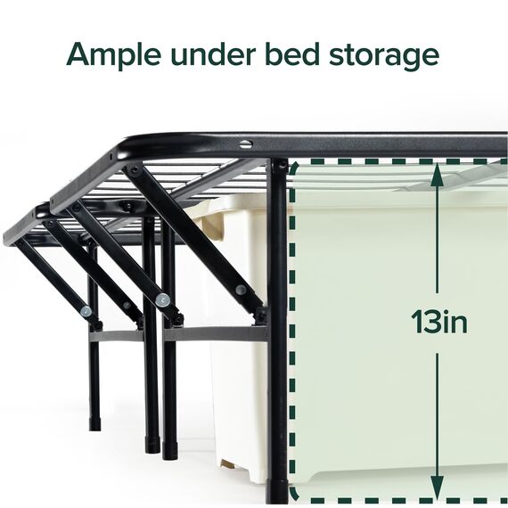 ZINUS Shawn 35,6 cm Metall SmartBase Bettrahmen Plattformbettrahmen ohne Boxspringbett Stabiler Stahlrahmen Unterbettaufbewahrung Queen
