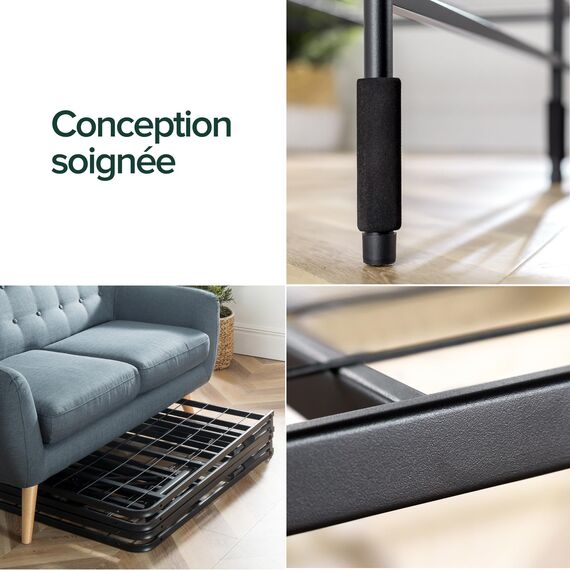 SmartBase Lattenrost bereits montiert 35 cm ZINUS | Plattform-Bettrahmen aus Metall | einfach zu montieren | Aufbewahrung unter dem Bett | 140 x 190 cm | Schwarz