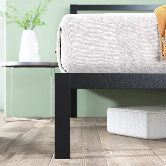 Zinus Mia Modern Studio 35,5 cm Plattform 1500H Metallbettrahmen/Matratzenbasis/Keine Boxspring erforderlich/Stabiler Holzlattenrost/Schnelle, einfache Montage/ 140 x 200 cm