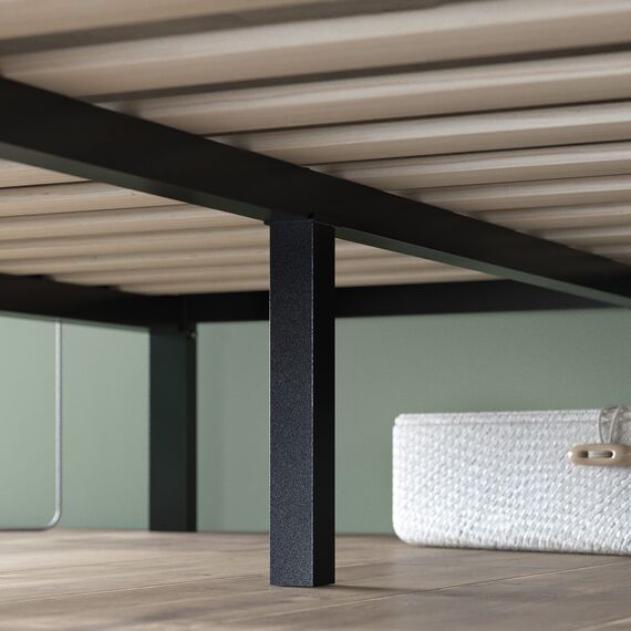 Zinus Mia Modern Studio 35,5 cm Plattform 1500H Metallbettrahmen/Matratzenbasis/Keine Boxspring erforderlich/Stabiler Holzlattenrost/Schnelle, einfache Montage/ 140 x 200 cm