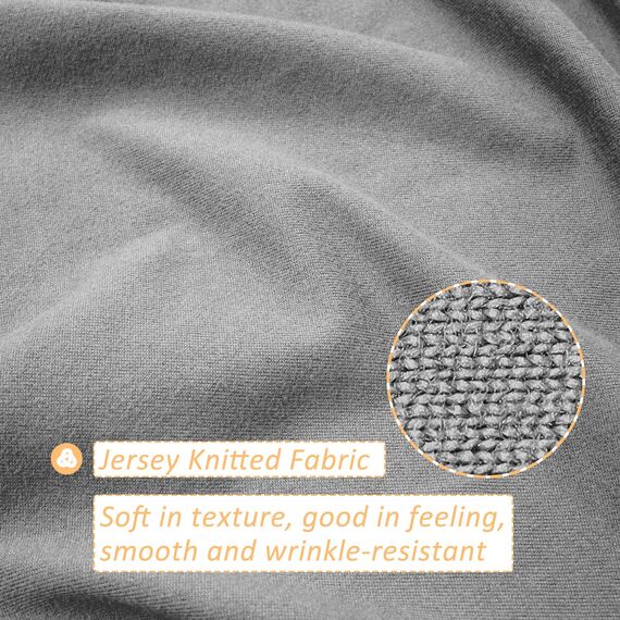 Stretch-Jersey-Bezug für Boxspringbett, Bettvolant, ultraweich und knitterarm, King/Cal King, Silber