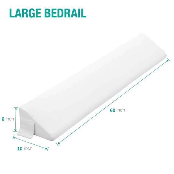 Vekkia Queen-Size-Bett-Keilkissen für Kopfteil-Lücken/Matratzenkeilspaltfüller/Bettlückenfüller, Füllung 0-15,2 cm Lücke zwischen Kopfteil und Matratze, 152,4 x 25,4 x 15,2 cm, Weiß