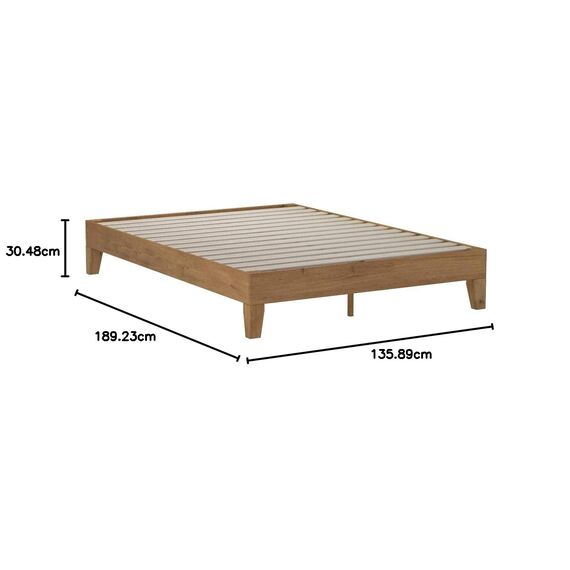 Zinus Alexis 12 Inch Deluxe Wood Platform Bed/No Box Spring Needed/Wood Slat Support/Rustic Pine Finish, Full