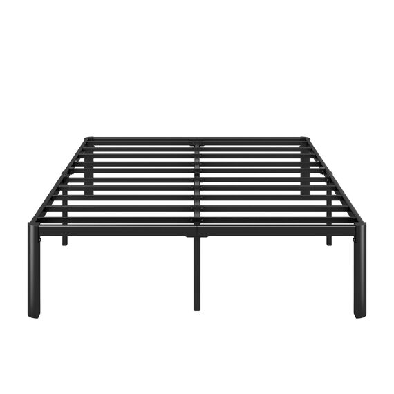 Zinus Van Doppelbettrahmen – Bett 135 x 190 cm – 41 cm Höhe mit Unterbettkommode – Metallplattform-Bettrahmen mit Stahllattenstütze – Schwarz