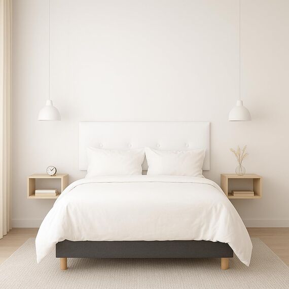 Silcar Home - Gepolstertes Silvi Kopfteil - Elegant Modernes Design, Einfache Montage, Hoher Komfort - Weiß, 145 cm, Kunstleder