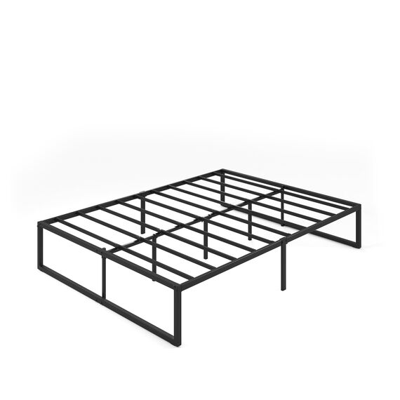 Zinus Lorelai Kingsize-Bettgestell – Bett 150 x 200 cm – 36 cm Höhe mit Stauraum unter dem Bett – Metall-Plattform-Bettrahmen mit Stahllattenstütze – Schwarz