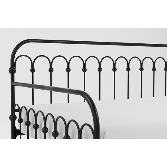 Novogratz Bright Pop Doppel-Tagesbett aus Metall, stilvoll und multifunktional, integrierte Rollen, schwarz
