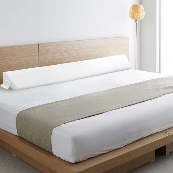 Vekkia Queen-Size-Bett-Keilkissen für Kopfteil-Lücken/Matratzenkeilspaltfüller/Bettlückenfüller, Füllung 0-15,2 cm Lücke zwischen Kopfteil und Matratze, 152,4 x 25,4 x 15,2 cm, Weiß