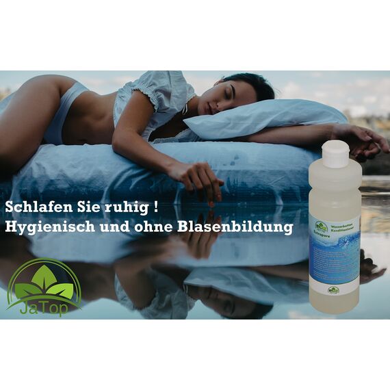 JaTop Wasserbett Conditionierer [2 x 500ml] - Für alle Wasserbetten geeignet - purer Wasserbetten Conditioner - inklusive Bubble Stop, Flüßig - Made in Germany (1Liter (2 Flaschen a 500ml))