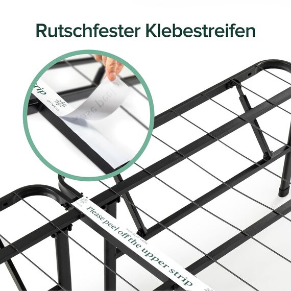 Zinus SmartBase Lattenrost ohne Montage | 180x200 cm | 35 cm Metallbettrahmen | Einfache Montage | Stauraum unter dem Bett | Schwarz