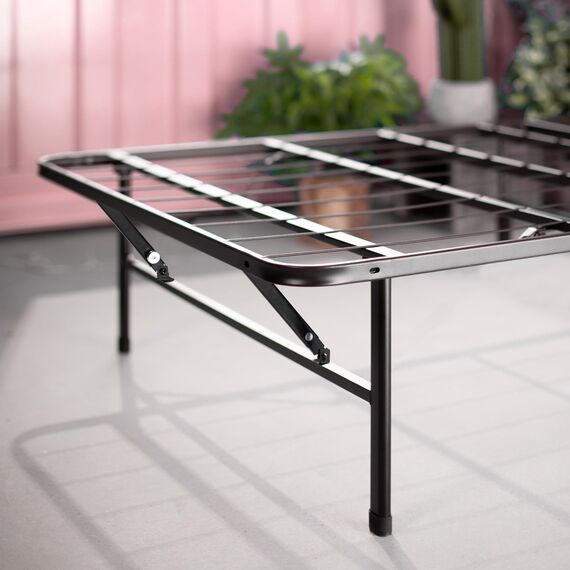 Zinus 35 cm SmartBase Lattenrost ohne Montage | Metall-Bettrahmen | Einfache Montage | Stauraum unter dem Bett | 100 x 200 cm | Schwarz