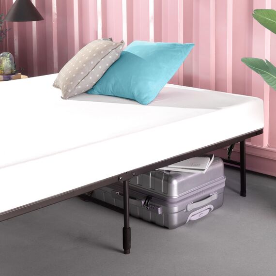 Zinus 35 cm SmartBase Lattenrost ohne Montage | Metall-Bettrahmen | Einfache Montage | Stauraum unter dem Bett | 140 x 200 cm | Schwarz