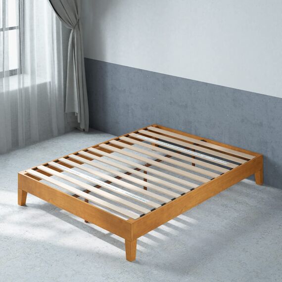 Zinus Alexis 12 Inch Deluxe Wood Platform Bed/No Box Spring Needed/Wood Slat Support/Rustic Pine Finish, Full