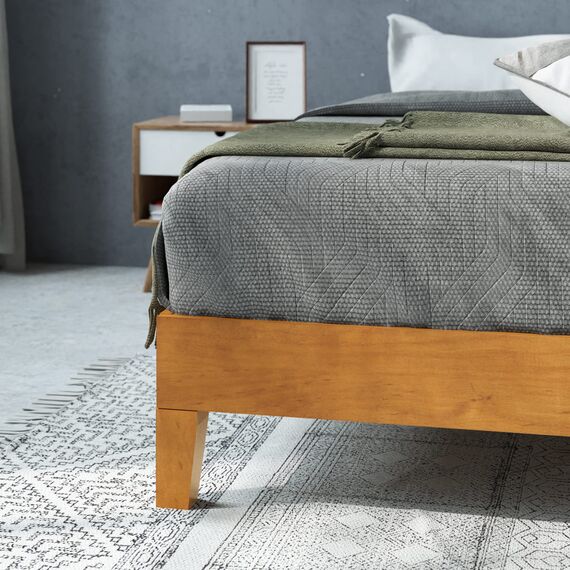 Zinus Alexis 12 Inch Deluxe Wood Platform Bed/No Box Spring Needed/Wood Slat Support/Rustic Pine Finish, Full