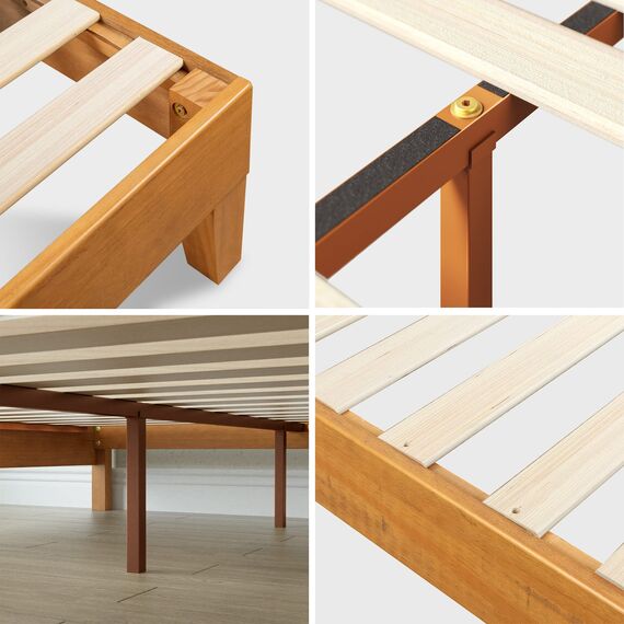 Zinus Alexis 12 Inch Deluxe Wood Platform Bed/No Box Spring Needed/Wood Slat Support/Rustic Pine Finish, Full