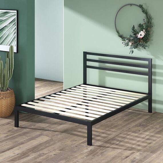 Zinus Mia Modern Studio 35,5 cm Plattform 1500H Metallbettrahmen/Matratzenbasis/Keine Boxspring erforderlich/Stabiler Holzlattenrost/Schnelle, einfache Montage/ 180 x 200 cm