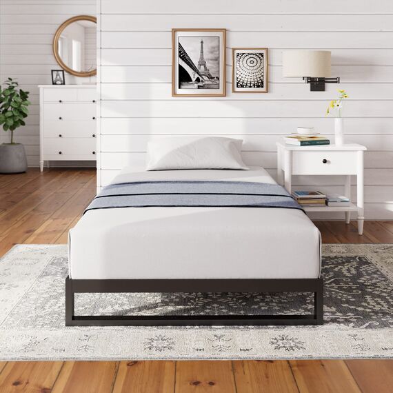 Zinus Trisha 7 Inch Heavy Duty Low Profile Platforma Bed Frame/Mattress Foundation/Box Spring Optional/Wood Slat Support, Twin