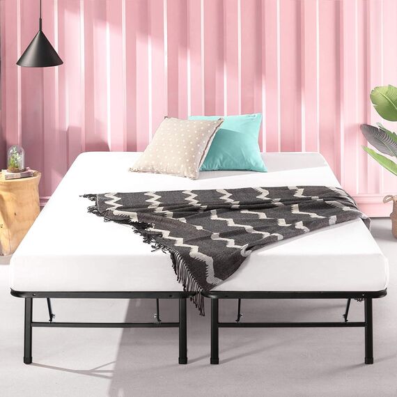 Zinus SmartBase Lattenrost ohne Montage | 180x200 cm | 35 cm Metallbettrahmen | Einfache Montage | Stauraum unter dem Bett | Schwarz