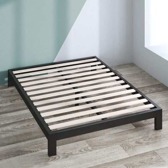 ZINUS Arnav 26 cm Metallbettrahmen | Lattenrost aus Holz | Einfache Montage | 180 x 200 cm | Schwarz