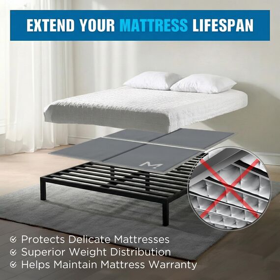 Meliusly Premium 10 mm Bunkie-Board, volle Größe (137 x 190 cm) Bettbretter für Untermatratzenunterstützung – atmungsaktiv, geräuschminimierend, feuchtigkeitsbeständig, volle Größe, flache