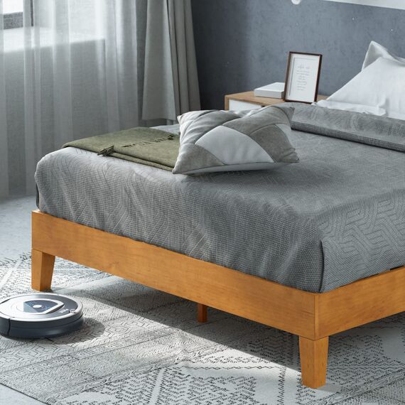 Zinus Alexis 12 Inch Deluxe Wood Platform Bed/No Box Spring Needed/Wood Slat Support/Rustic Pine Finish, Full
