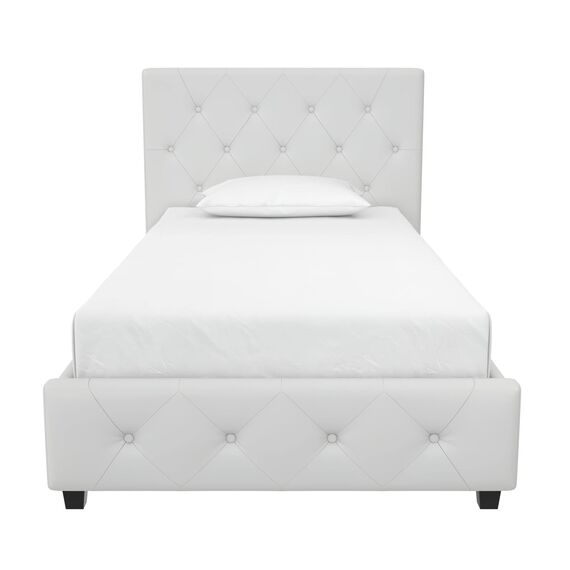 DHP Furniture Dakota Polsterbett Weiß Einzelbett