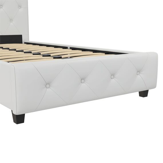 DHP Furniture Dakota Polsterbett Weiß Einzelbett