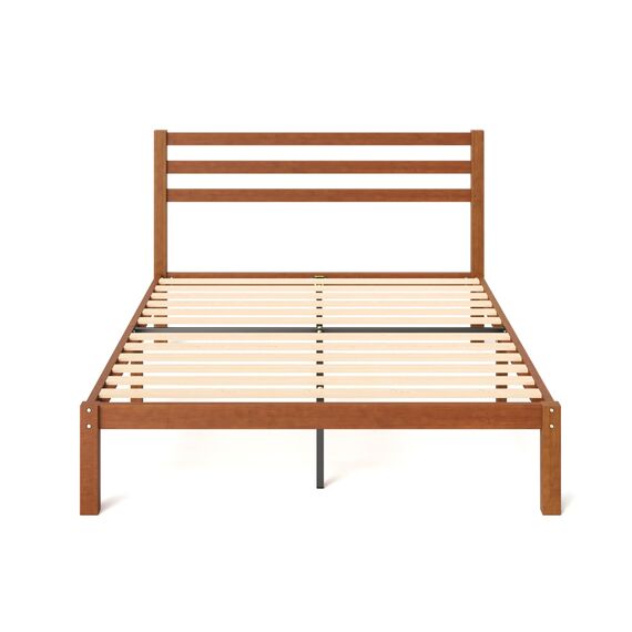 Zinus Leah Bett 180x200 cm - Höhe 35 cm mit Stauraum unter dem Bett - Bambus Plattform Bettgestell mit Kopfteil - Braun