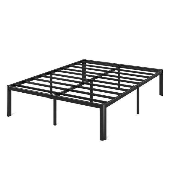Zinus Van King Size Bettrahmen – Bett 150 x 200 cm – 41 cm Höhe mit Unterbettkommode – Metall-Plattform-Bettrahmen – Schwarz
