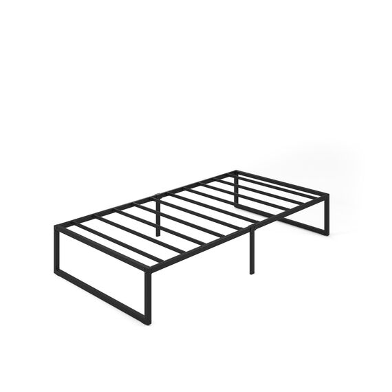 Zinus Lorelai Einzelbettgestell – Bett 90 x 190 cm – 36 cm Höhe mit Unterbettkommode – Plattform-Bettgestell aus Metall mit Stahllattenstütze – Schwarz
