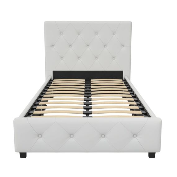 DHP Furniture Dakota Polsterbett Weiß Einzelbett