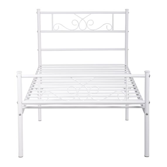 SimLife Doppelbett mit Kopfteil und Fußteil, Matratze, Unterbettkommode, ideal für Kinder, Jungen, Erwachsene, kein Boxspringbett erforderlich, Prinzessin, Weiß